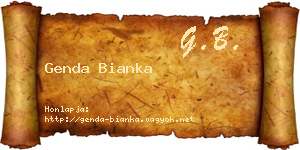 Genda Bianka névjegykártya